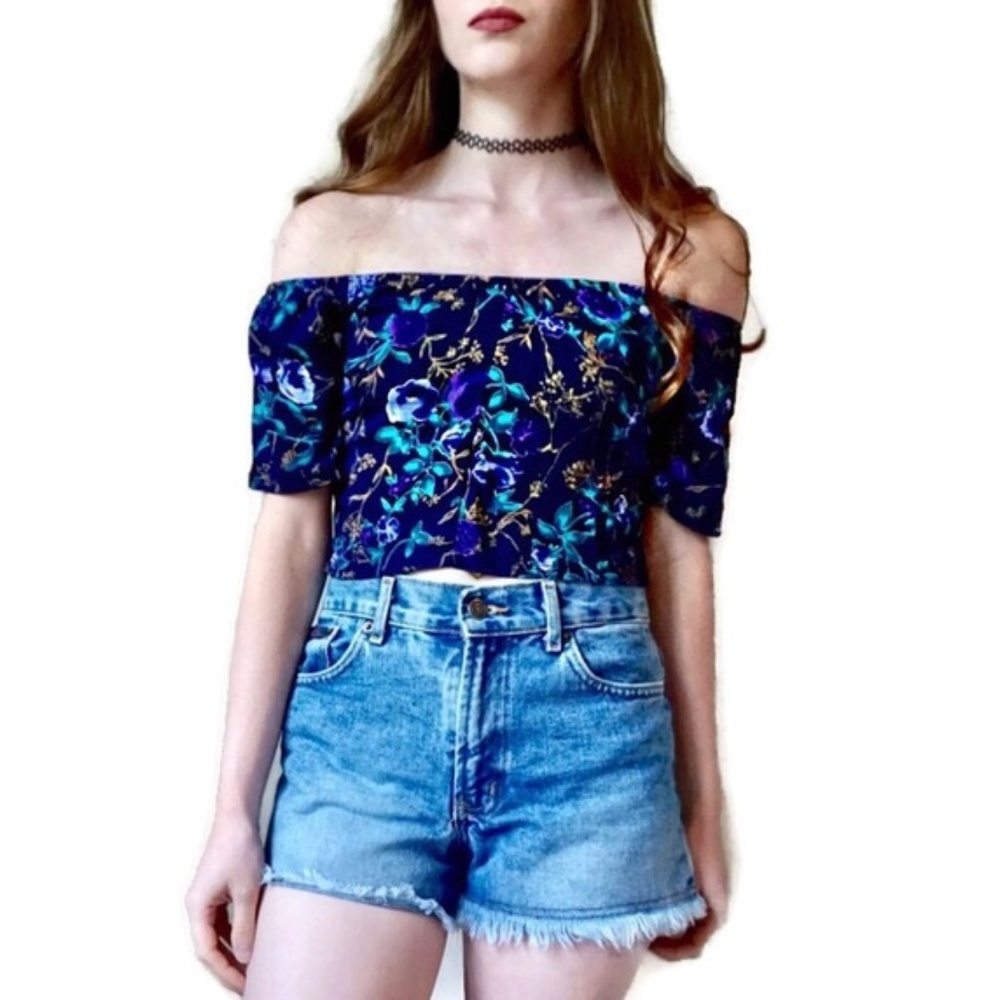 Urban Outfitters Off Shoulder Floral Boho Crop Top